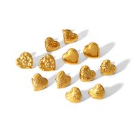 1 Pair IG Style Sweet Heart Shape Polishing Plating 304 Stainless Steel 18K Gold Plated Ear Studs main image 9