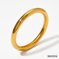 Modern Style Solid Color 304 Stainless Steel 16K Gold Plated White Gold Plated Gold Plated Bangle In Bulk sku image 1