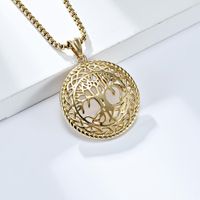 Simple Style Crack 304 Stainless Steel Rhinestones 18K Gold Plated Unisex Pendant Necklace sku image 2