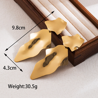 1 Pair Casual Classic Style Leaves 304 Stainless Steel 18K Gold Plated Drop Earrings main image 2