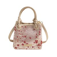 Women's Figured Cloth Flower Butterfly Streetwear Zipper Handbag Crossbody Bag sku image 3
