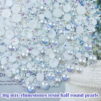 1 Set Resin Rhinestone Round Beads main image 4