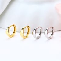 1 Pair Simple Style Round Plating Sterling Silver Earrings main image 1