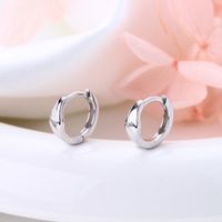 1 Paar Einfacher Stil Runden Überzug Sterling Silber Ohrringe main image 6