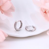 1 Pair Sweet Solid Color Inlay Sterling Silver Zircon Earrings main image 8