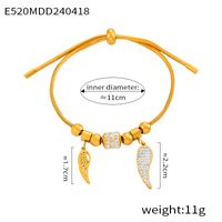 Retro Estilo Simple Estilo Británico Ronda Forma De Corazón Arbol De La Vida Acero Inoxidable 304 Chapados en oro de 18k Diamantes De Imitación Pulsera Al Mayoreo sku image 7