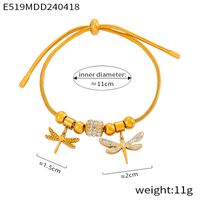 Retro Estilo Simple Estilo Británico Ronda Forma De Corazón Arbol De La Vida Acero Inoxidable 304 Chapados en oro de 18k Diamantes De Imitación Pulsera Al Mayoreo sku image 6