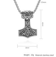 Simple Style Hammer 304 Stainless Steel Rhinestones 18K Gold Plated Unisex Pendant Necklace main image 2