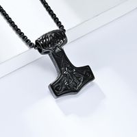 Simple Style Hammer 304 Stainless Steel Rhinestones 18K Gold Plated Unisex Pendant Necklace main image 3