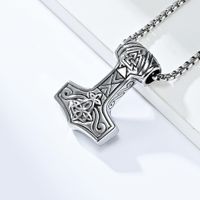 Simple Style Hammer 304 Stainless Steel Rhinestones 18K Gold Plated Unisex Pendant Necklace main image 4