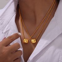 Edelstahl 304 Strass 18 Karat Vergoldet Elegant Einfacher Stil Koreanische Art Überzug Geometrisch Strasssteine Halskette Mit Anhänger main image 4
