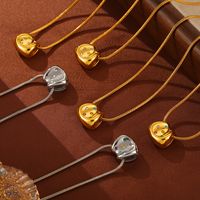 Edelstahl 304 Strass 18 Karat Vergoldet Elegant Einfacher Stil Koreanische Art Überzug Geometrisch Strasssteine Halskette Mit Anhänger main image 3