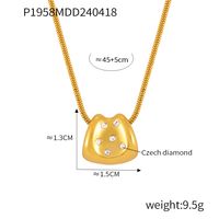 Edelstahl 304 Strass 18 Karat Vergoldet Elegant Einfacher Stil Koreanische Art Überzug Geometrisch Strasssteine Halskette Mit Anhänger sku image 3