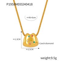 Edelstahl 304 Strass 18 Karat Vergoldet Elegant Einfacher Stil Koreanische Art Überzug Geometrisch Strasssteine Halskette Mit Anhänger sku image 4