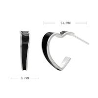 1 Pair Simple Style Heart Shape Epoxy Plating Sterling Silver Ear Studs sku image 1