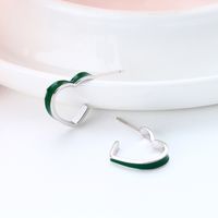 1 Pair Simple Style Heart Shape Epoxy Plating Sterling Silver Ear Studs main image 11