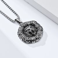 Simple Style Lion 304 Stainless Steel Rhinestones 18K Gold Plated Unisex Pendant Necklace sku image 1