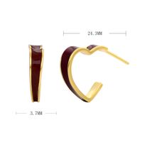 1 Pair Simple Style Heart Shape Epoxy Plating Sterling Silver Ear Studs sku image 6