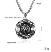 Simple Style Lion 304 Stainless Steel Rhinestones 18K Gold Plated Unisex Pendant Necklace main image 2
