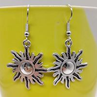 1 Pair Hip-Hop Retro Punk Sun Moon Plating Alloy Drop Earrings sku image 3