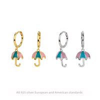 1 Pair Novelty Simple Style Umbrella Enamel Sterling Silver Drop Earrings main image 1