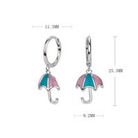 1 Pair Novelty Simple Style Umbrella Enamel Sterling Silver Drop Earrings sku image 1
