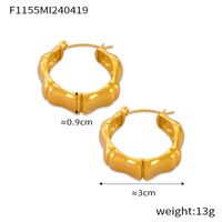1 Pair IG Style Retro Simple Style C Shape U Shape Spiral Plating 304 Stainless Steel 18K Gold Plated Earrings sku image 7