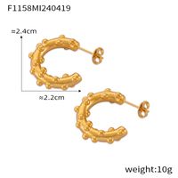 1 Pair IG Style Retro Simple Style C Shape U Shape Spiral Plating 304 Stainless Steel 18K Gold Plated Earrings sku image 8