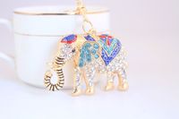 Cute Basic Elephant Alloy Rhinestone Plating Unisex Keychain main image 3