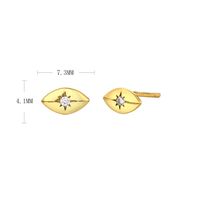 1 Pair Simple Style Devil's Eye Oval Plating Inlay Sterling Silver Artificial Diamond Ear Studs main image 4