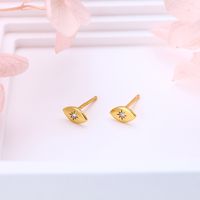 1 Pair Simple Style Devil's Eye Oval Plating Inlay Sterling Silver Artificial Diamond Ear Studs main image 7