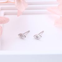1 Pair Simple Style Devil's Eye Oval Plating Inlay Sterling Silver Artificial Diamond Ear Studs main image 6