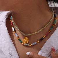 Casual Vacaciones Estilo Simple Ronda Gotitas De Agua Forma De Corazón Acero Inoxidable 304 Piedra Natural Perlas De Agua Dulce Enchapado Chapados en oro de 18k Mujeres Collar Colgante main image 1