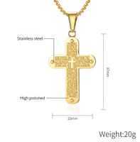 304 Stainless Steel 18K Gold Plated Simple Style Cross Rhinestones Pendant Necklace main image 2