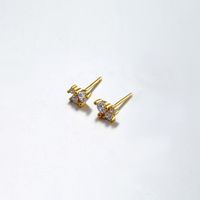 1 Pair Ins Style Simple Style Round Sterling Silver Plating Inlay Zircon White Gold Plated Gold Plated Ear Studs main image 10