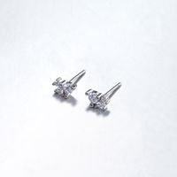 1 Pair Ins Style Simple Style Round Sterling Silver Plating Inlay Zircon White Gold Plated Gold Plated Ear Studs main image 11