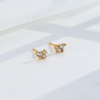 1 Pair Ins Style Simple Style Round Sterling Silver Plating Inlay Zircon White Gold Plated Gold Plated Ear Studs main image 9