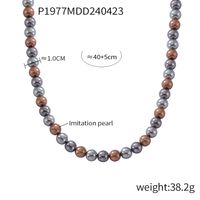 Elegant Classic Style Korean Style Round Artificial Pearl Imitation Pearl Beaded Women's Necklace sku image 6