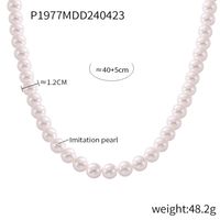 Elegant Classic Style Korean Style Round Artificial Pearl Imitation Pearl Beaded Women's Necklace sku image 7