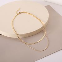 Iron Copper Retro Plating Solid Color Layered Necklaces sku image 1