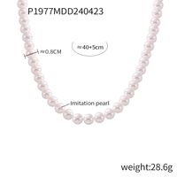 Elegant Classic Style Korean Style Round Artificial Pearl Imitation Pearl Beaded Women's Necklace sku image 1