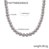 Elegant Classic Style Korean Style Round Artificial Pearl Imitation Pearl Beaded Women's Necklace sku image 5