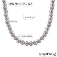 Elegant Classic Style Korean Style Round Artificial Pearl Imitation Pearl Beaded Women's Necklace sku image 8