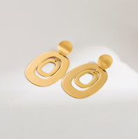 1 Pair Casual Classic Style Solid Color Plating 304 Stainless Steel 18K Gold Plated Drop Earrings main image 1