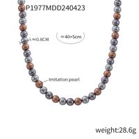 Elegant Classic Style Korean Style Round Artificial Pearl Imitation Pearl Beaded Women's Necklace sku image 3