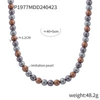 Elegant Classic Style Korean Style Round Artificial Pearl Imitation Pearl Beaded Women's Necklace sku image 9