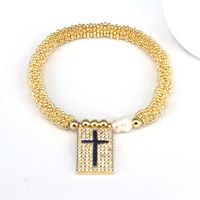 Copper 18K Gold Plated Elegant Vintage Style Luxurious Plating Inlay Cross Heart Shape Zircon Bracelets main image 5