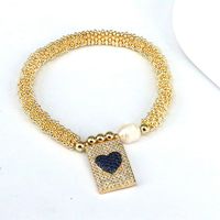 Copper 18K Gold Plated Elegant Vintage Style Luxurious Plating Inlay Cross Heart Shape Zircon Bracelets main image 3