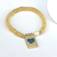 Copper 18K Gold Plated Elegant Vintage Style Luxurious Plating Inlay Cross Heart Shape Zircon Bracelets main image 4