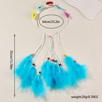 Women's Vacation Bohemian Pastoral Feather Flower Artificial Feather Rope Hair Band main image 3